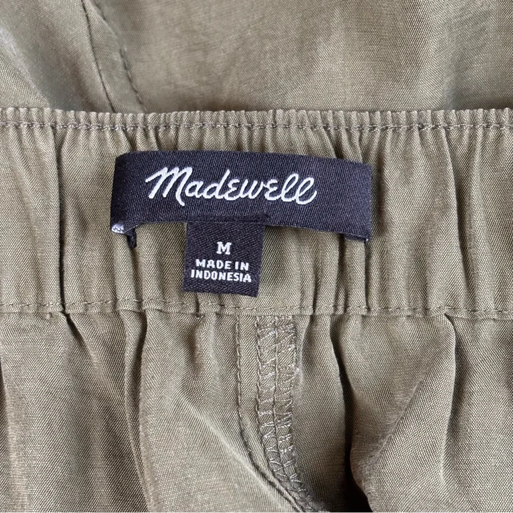 Madewell Pants Womens Medium Green Pull-On Wide-Leg Cargo in Softdrape - Picture 7 of 10